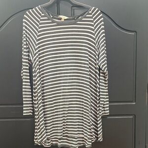 Matilda Jane Black and White Striped Long Sleeve Top